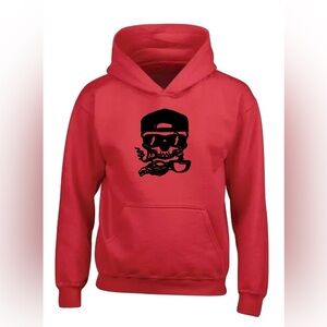 Red Hoodie with Skull Design